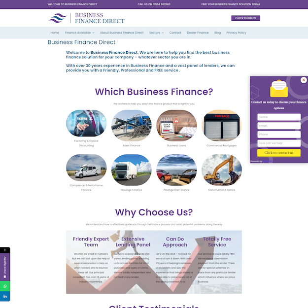 Business Finance Direct Home Page